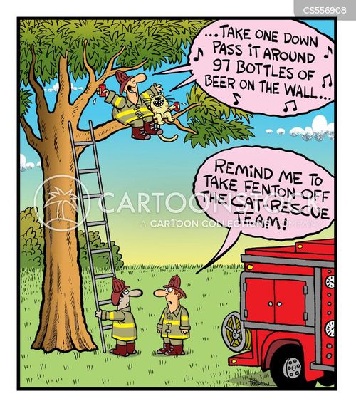 Cat Up Tree Cartoons and Comics - funny pictures from CartoonStock