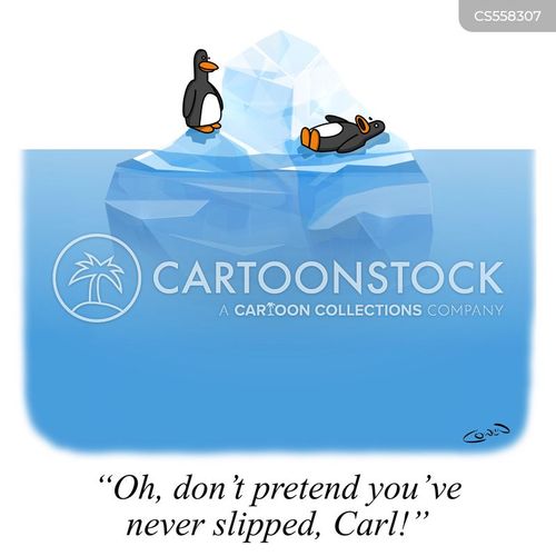 slip cartoon with trip hazard and the caption "Oh, don't pretend you've never slipped, Carl!" by Gareth Cowlin