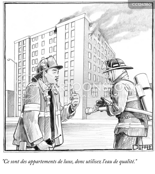 dessin animé de caserne de pompiers