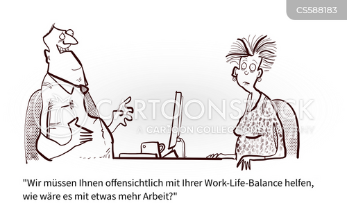 Cartoons und Karikaturen mit Arbeits-leben-balance