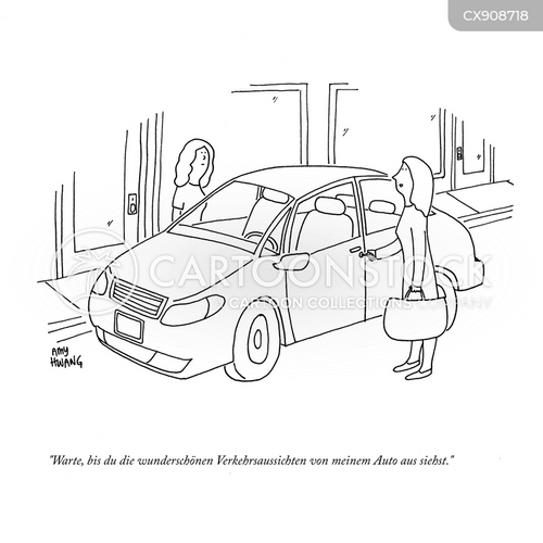 Cartoons und Karikaturen mit Neues Auto