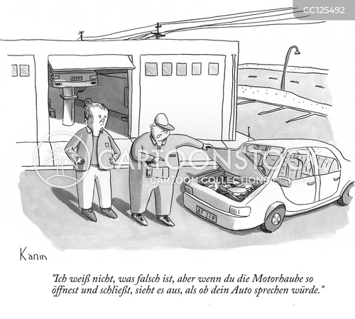 Cartoons und Karikaturen mit Autoteile