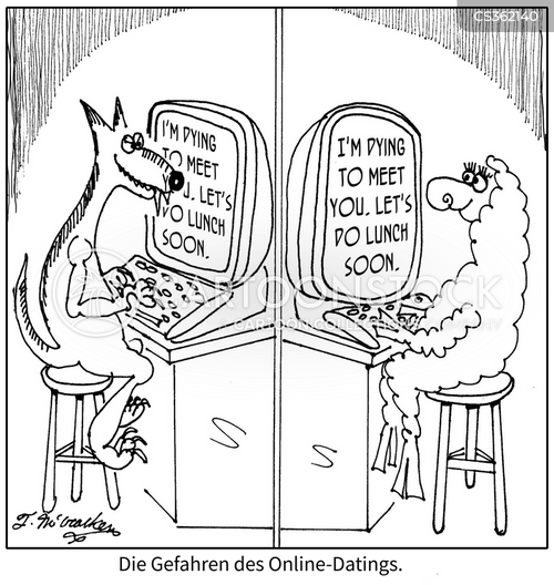 Cartoons und Karikaturen mit Cyber-dating