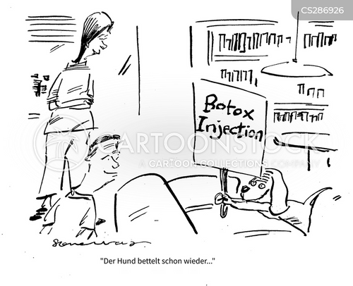 Cartoons und Karikaturen mit Botox-injektion