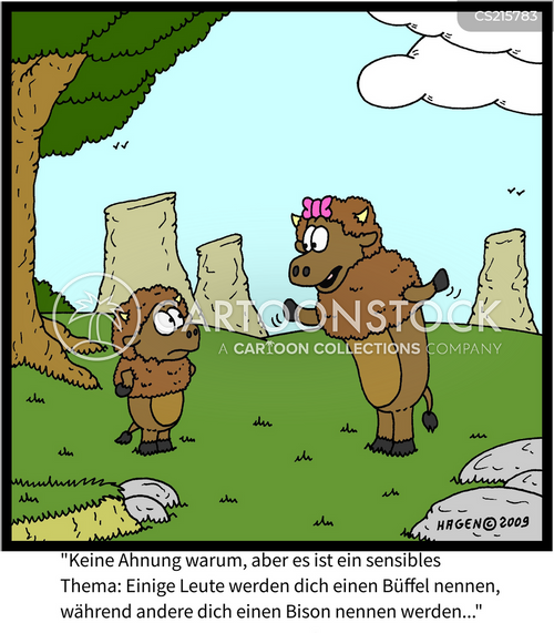 Cartoons und Karikaturen mit Bisonbiologie