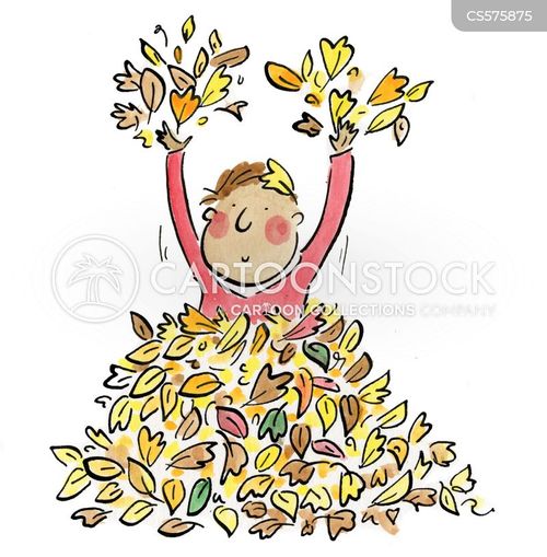 pile of leaves cartoon