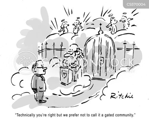 Gated Neighborhood Cartoons and Comics - funny pictures from CartoonStock