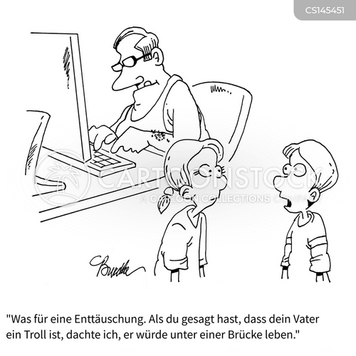 Troll Rage Computer Cartoons und Karikaturen mit Computer-trolle