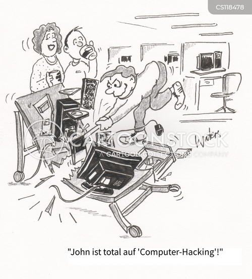 Cartoons und Karikaturen mit Computer Hack