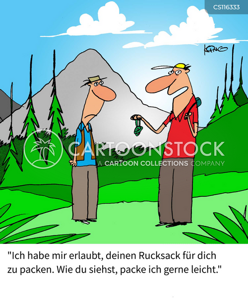 Cartoons und Karikaturen mit Rucksack