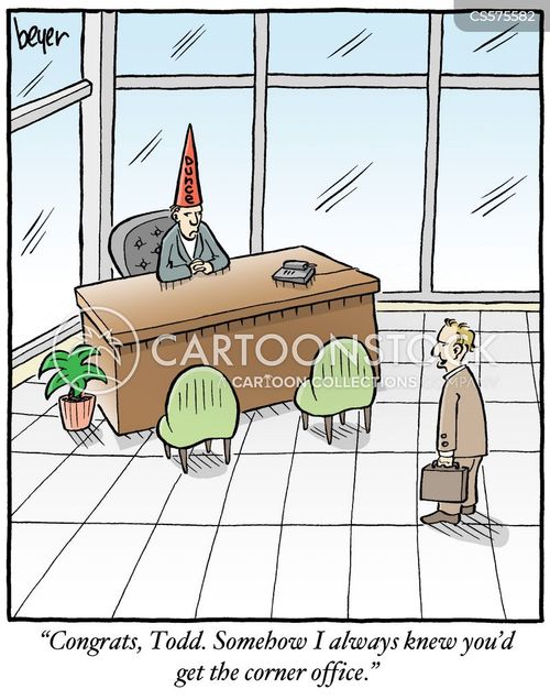 corner office cartoon with corner offices and the caption "Congrats, Todd. Somehow I always knew you'd get the corner office." by Daniel Beyer
