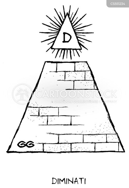 illuminati cartoon with secret society and the caption DIMINATI by Gordon Gurvan