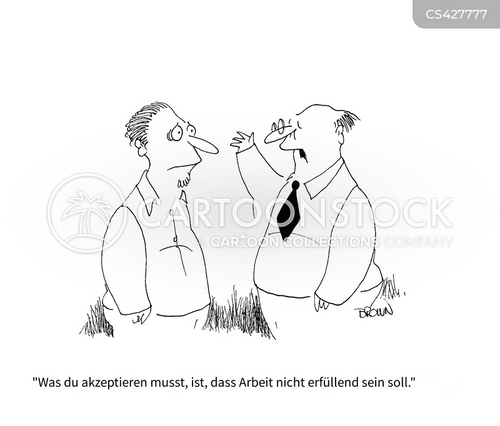 Cartoons und Karikaturen mit Arbeitserfüllung