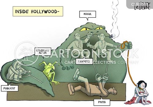 jabba the hutt cartoon with hollywood and the caption Inside Hollywood by Glen Le Lievre
