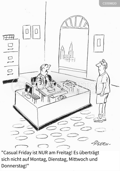 Cartoons und Karikaturen mit Freitags-spaß