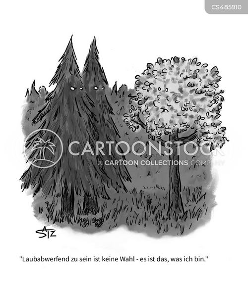 Cartoons und Karikaturen mit Nadelbaum