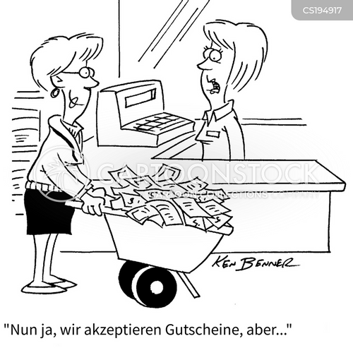 Cartoons und Karikaturen mit Zahlungsmethode