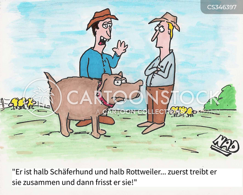 Halb Cartoons und Karikaturen mit Halb-hund