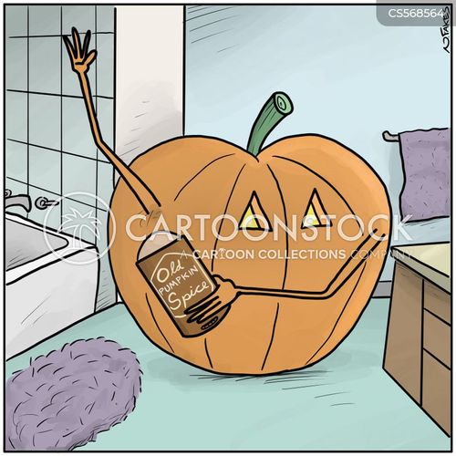 cartoon pumpkin spice latte