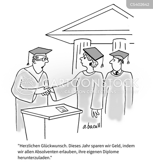 Cartoons und Karikaturen mit Absolventinnen
