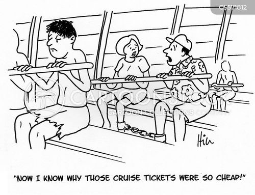 cruiseship cartoon with cruise and the caption "Now I know why those cruise tickets were so cheap!" by Doug Hill
