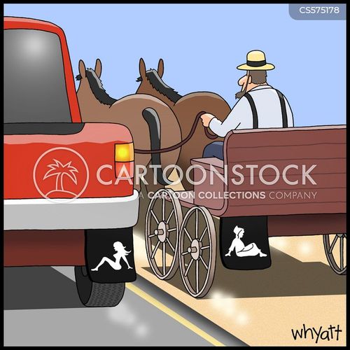 Amish Mudflap Cartoons and Comics funny pictures from CartoonStock