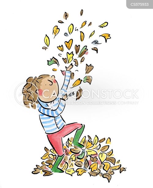 fall leaves pile cartoon