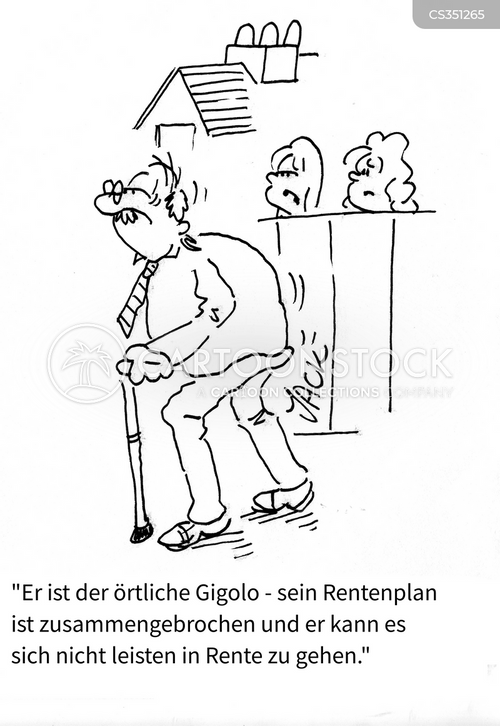 Cartoon Rente Cartoons und Karikaturen mit Gigolo