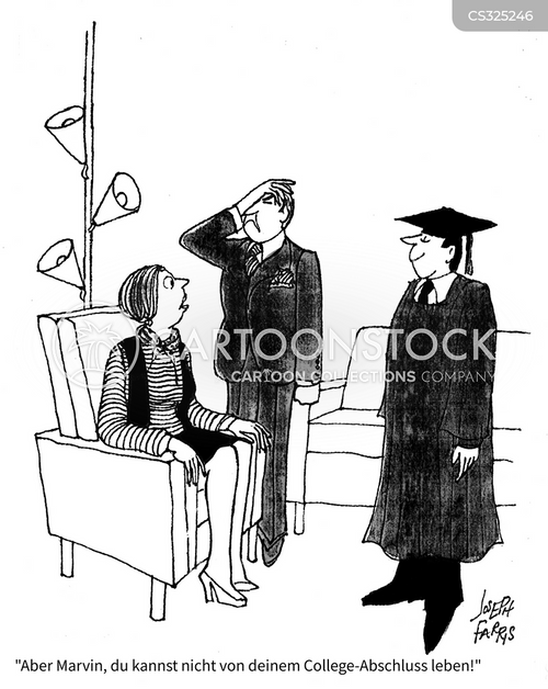 Cartoons und Karikaturen mit Absolventin