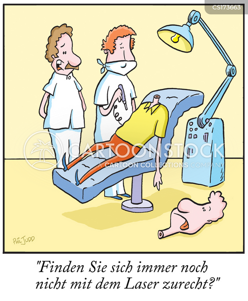 Cartoons und Karikaturen mit Narkose