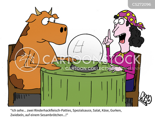 Cartoons und Karikaturen mit Rindfleisch-burger