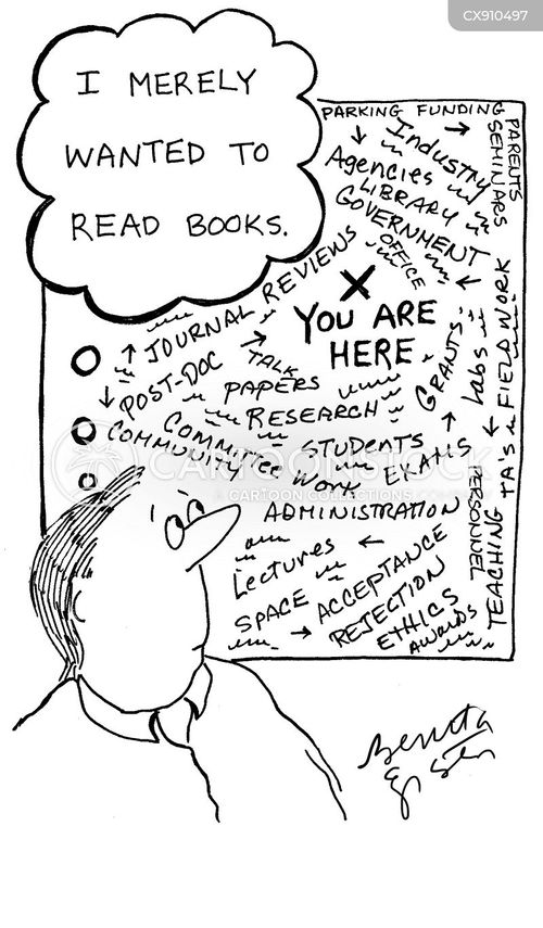read cartoon with reading and the caption I merely wanted to read books. by Benita Epstein