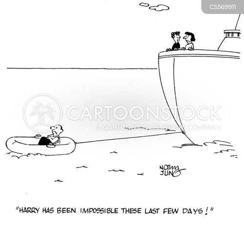 cruise cartoon with cruises and the caption "Harry has been impossible these last few days!" by Norman Jung