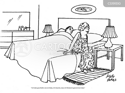 Melatonine Routine Cartoon Cartoons und Karikaturen mit Melatonin