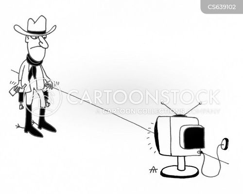 Duel With Tv Cartoons and Comics - funny pictures from CartoonStock
