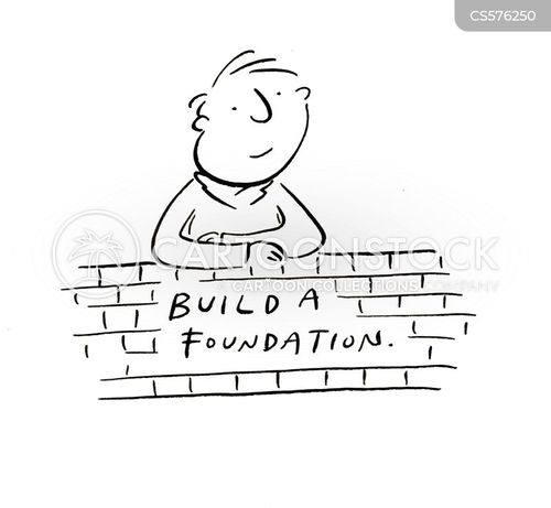 Building A Foundation Cartoons and Comics - funny pictures from CartoonStock