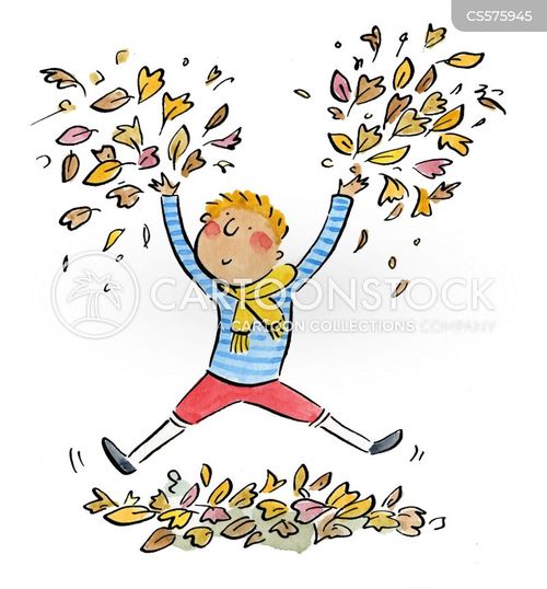 fall leaves pile cartoon