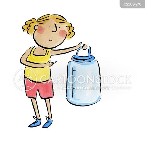 empty water bottle cartoon