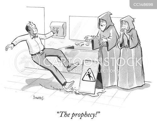 slip and fall cartoon with wet slow and the caption "The prophecy!" by Benjamin Schwartz