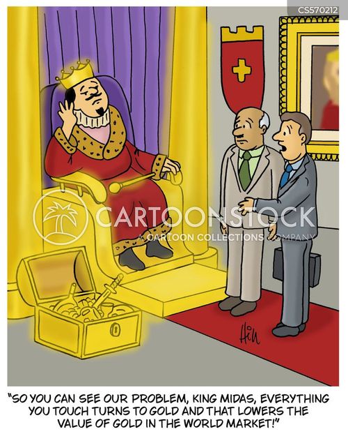Midas Touch - Vector Cartoon Illustration. King, touch, forefinger, index  finger, finger, pointing, gold, golden, gift, wealth, rich, talent