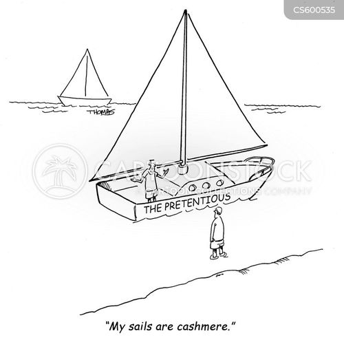 sailboat cartoon with sailboats and the caption "My sails are cashmere." by Bill and Bob Thomas