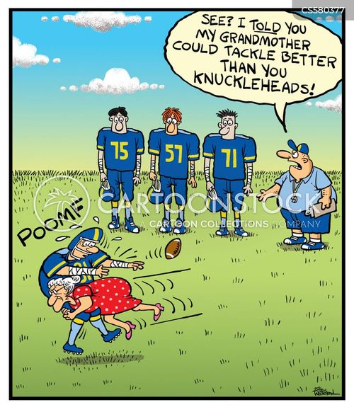 American Football Tackle Cartoons and Comics - funny pictures from  CartoonStock