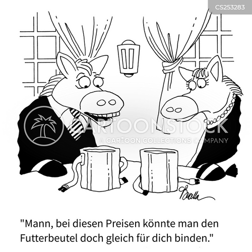 Cartoons und Karikaturen mit Pferdenahrung