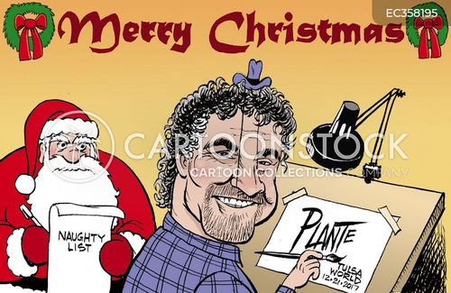 christmas cartoon with santa and the caption Merry Christmas by Bruce Plante