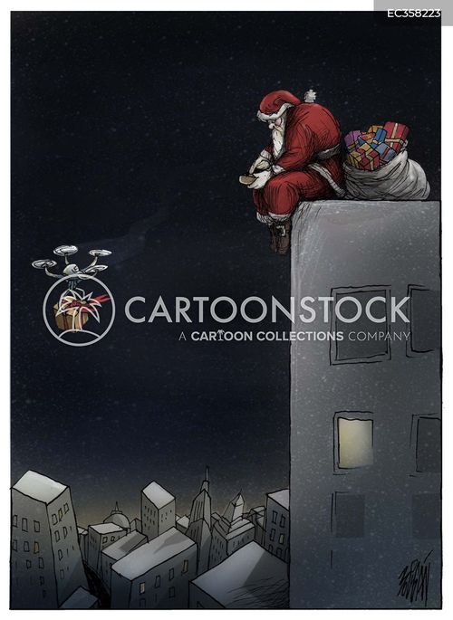 Santa Dron Dron Cartoons and Comics - funny pictures from CartoonStock