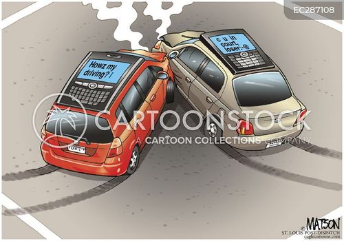 Distracted Driving Prevention Cartoons and Comics - funny pictures from  CartoonStock
