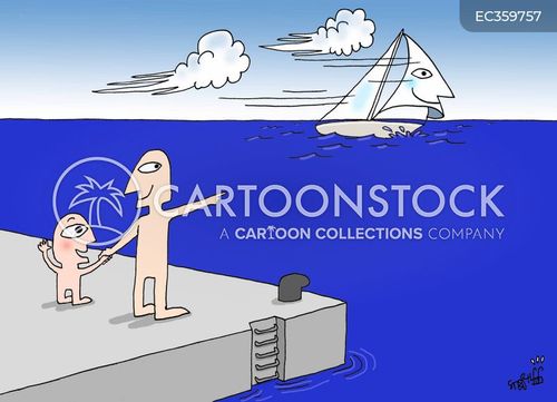 toy sail boat cartoon with happiness and the caption Be a sailing boat by Stephane Peray