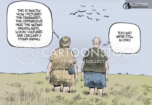 heat cartoon with climate and the caption Serengeti by Cam Cardow