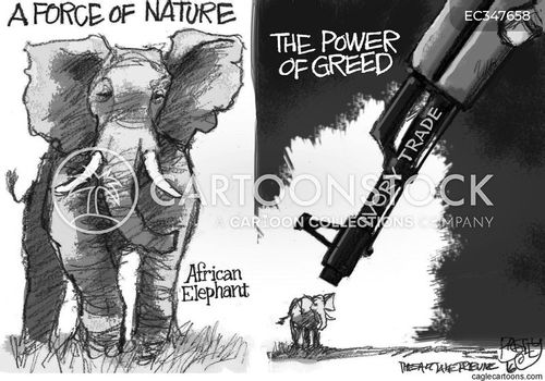 ivory cartoon with africa and the caption Ivory Trade by Pat Bagley
