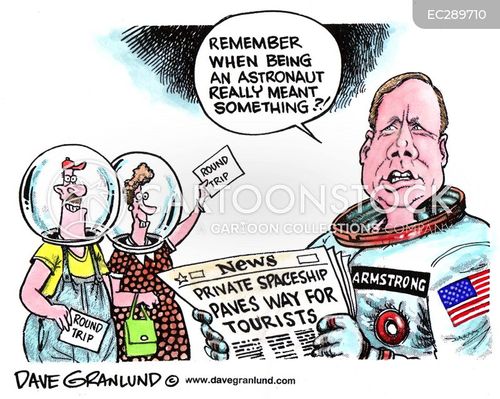 space travel agency cartoon with space and the caption Space tourists by Dave Granlund